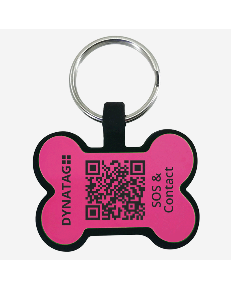 Hondenpenning SOS "Bot" Siliconen Roze