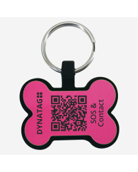 Hondenpenning SOS "Bot" Siliconen Roze