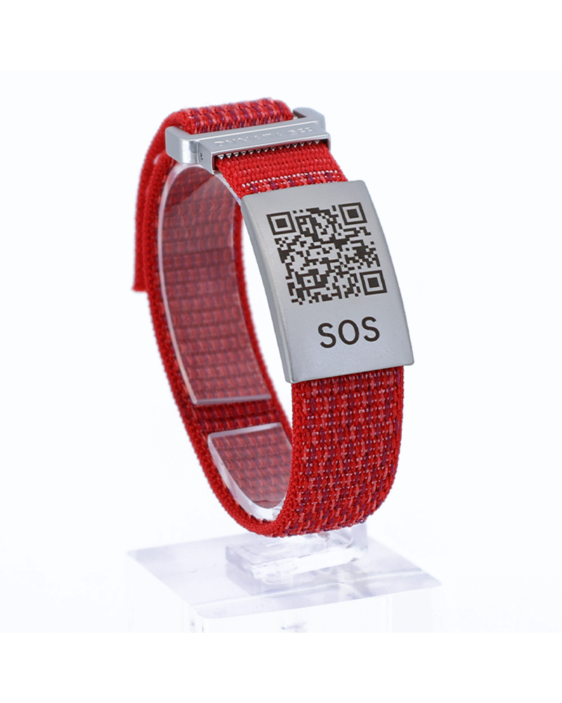 SOS Noodarmband Textiel Rood