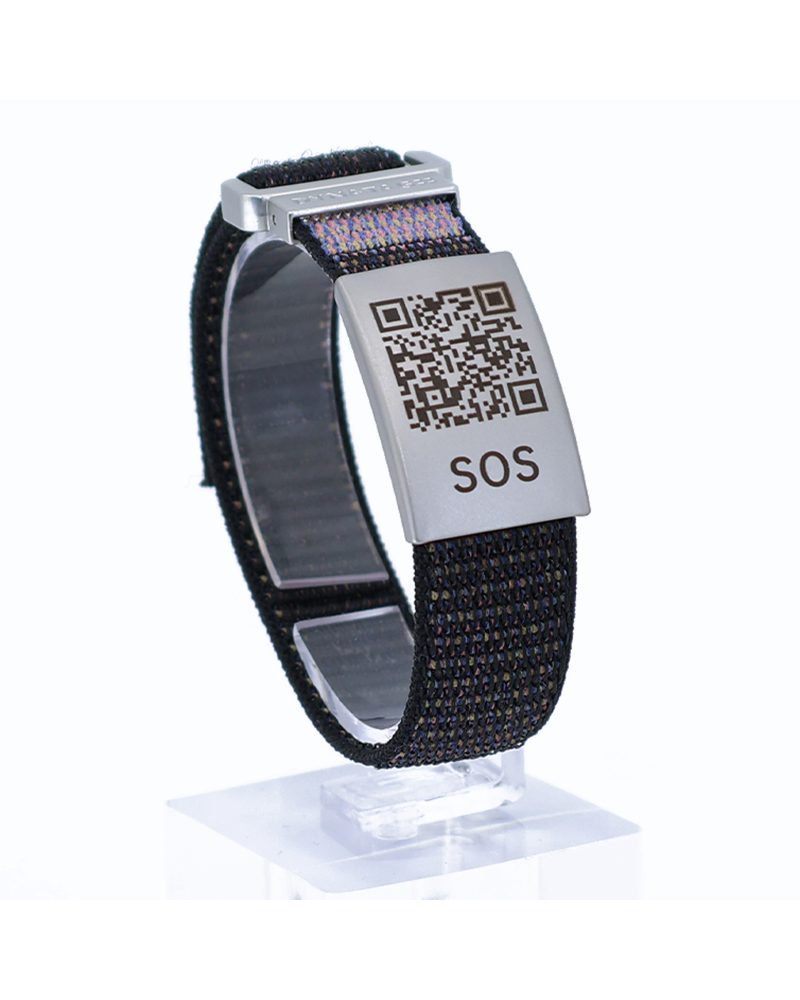 SOS textiel Noodarmband Zwart/Roze