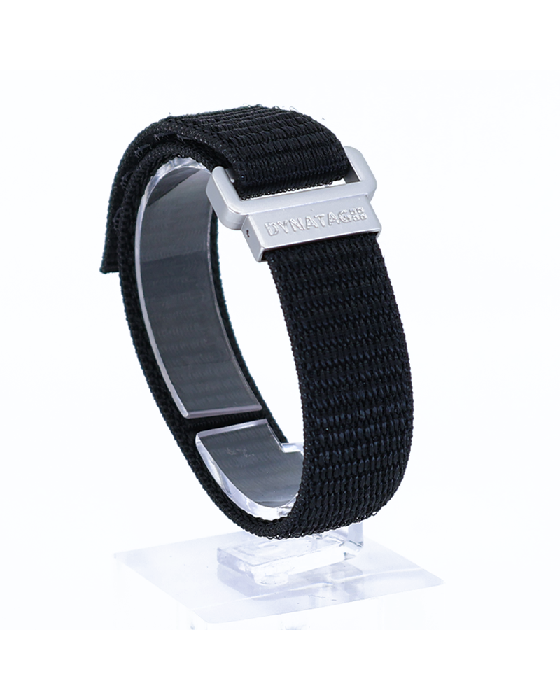 Informationsarmband mit QR-Code – Textilband – Schwarz|4262465370418