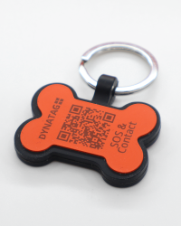 Pet-Tag SOS "Bone" Silicone Orange