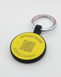 Hundemarke SOS "Knochen" Silikon Rot