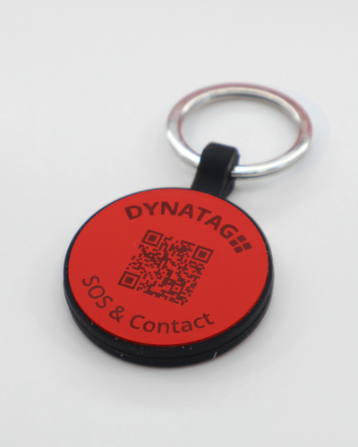 Hundemarke SOS "Knochen" Silikon Rot