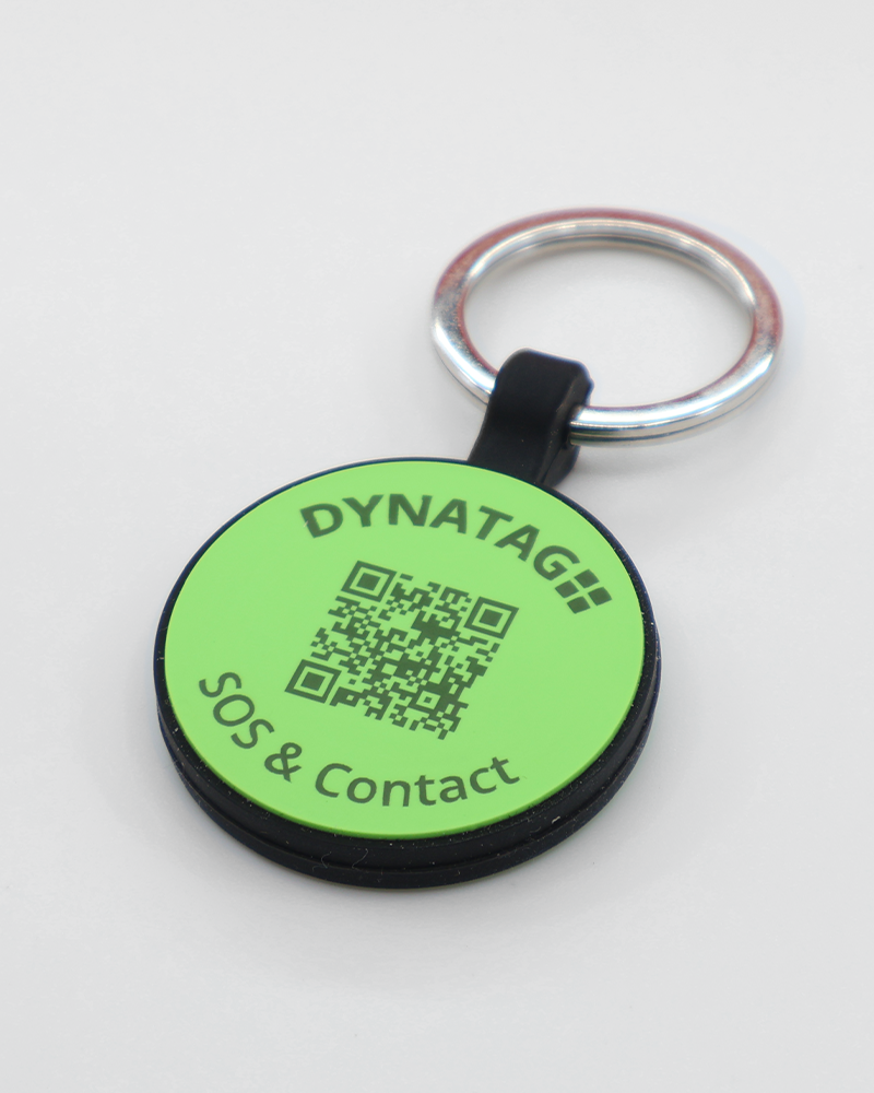 Hundemarke SOS "Knochen" Silikon Rot