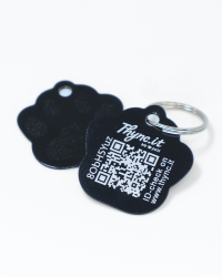 Pet Tag  "Paw" Alu Black