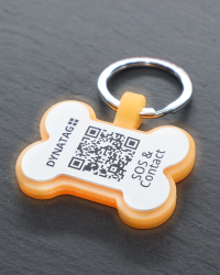 Pet-Tag SOS "Bone" Silicone Glow Green
