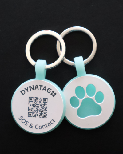 Hundemarke SOS "Knochen" Silikon Rot