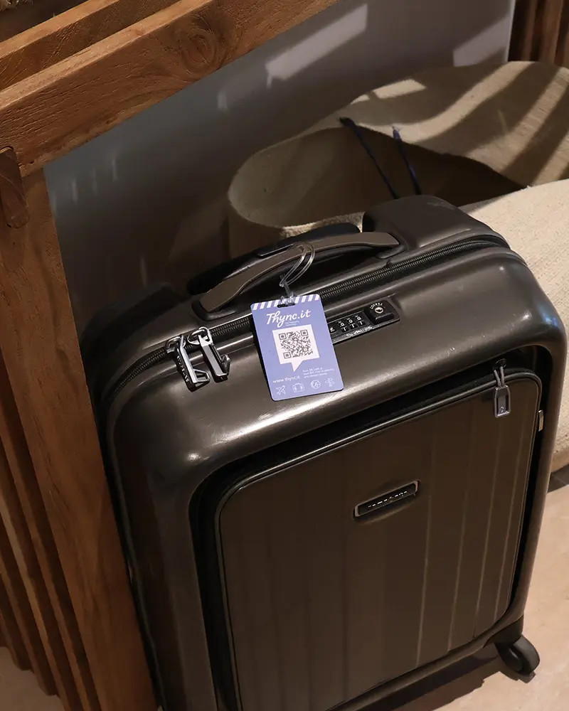 Digital luggage tag with QR code and NFC – 3-pack