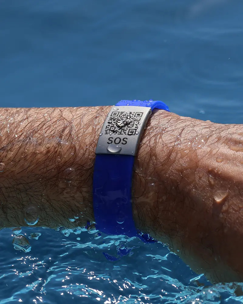 SOS Notfallarmband silikon blau