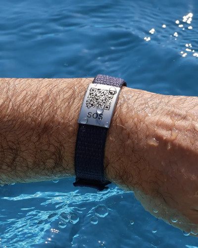 SOS Noodarmband Textiel Paars