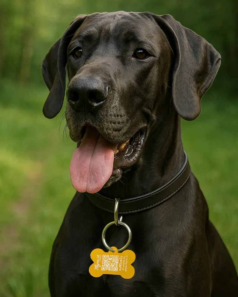 DogTag  "Bone" Aluminium Orange