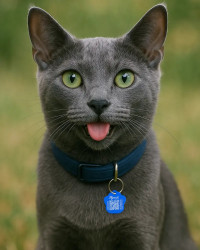 Pet tag paw shape aluminum Blue – QR code pet ID with online profile