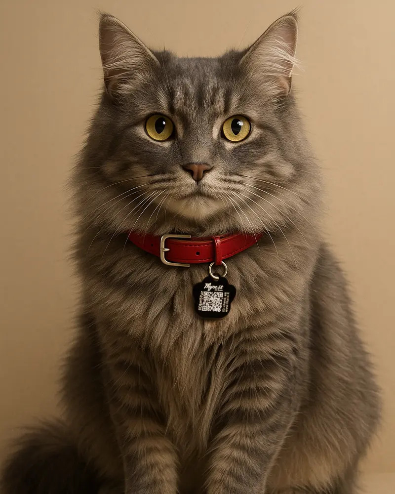 Pet Tag  "Paw" Alu Black