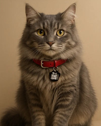 SOS-dierenpenning "Pootafdruk" Aluminium Zwart