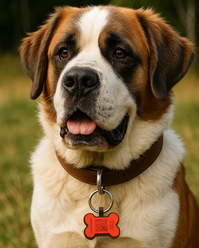 Hundemarke SOS "Knochen" Silikon Rot