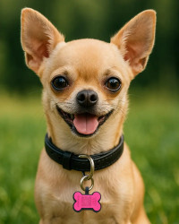 Hundemarke SOS "Knochen" Silikon Pink