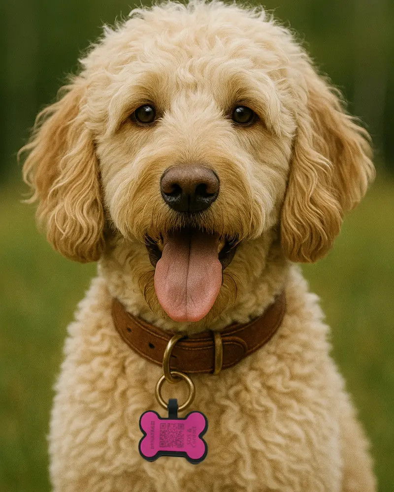 Hundemarke SOS "Knochen" Silikon Violett