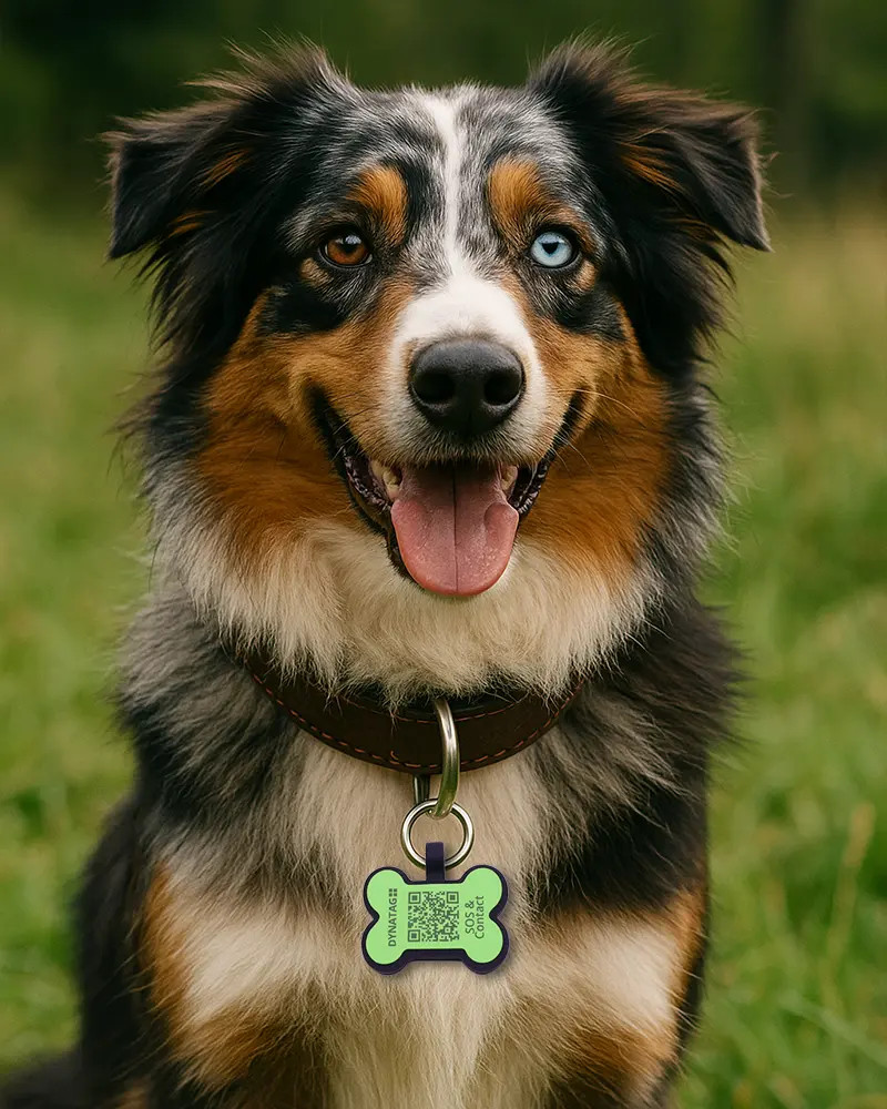 Hundemarke SOS "Knochen" Silikon Grün