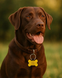 Hundemarke SOS "Knochen" Silikon Gelb