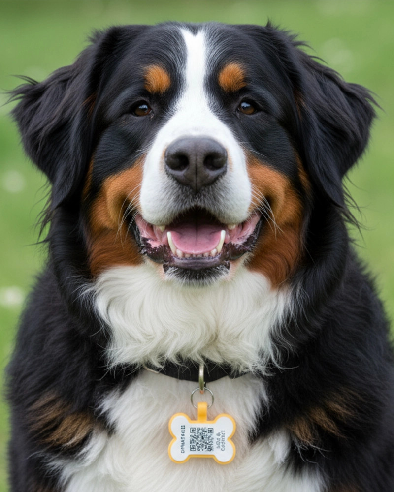 Hundemarke SOS "Knochen" Silikon Fluoreszierend Grün
