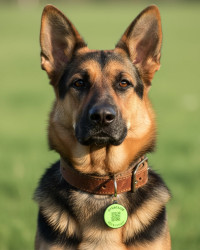 Hundemarke SOS "Knochen" Silikon Rot