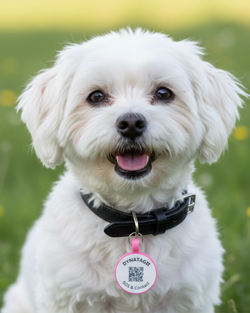 Hundemarke SOS "Knochen" Silikon Rot