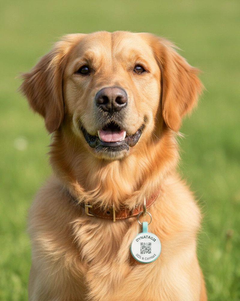 Hundemarke SOS "Knochen" Silikon Rot