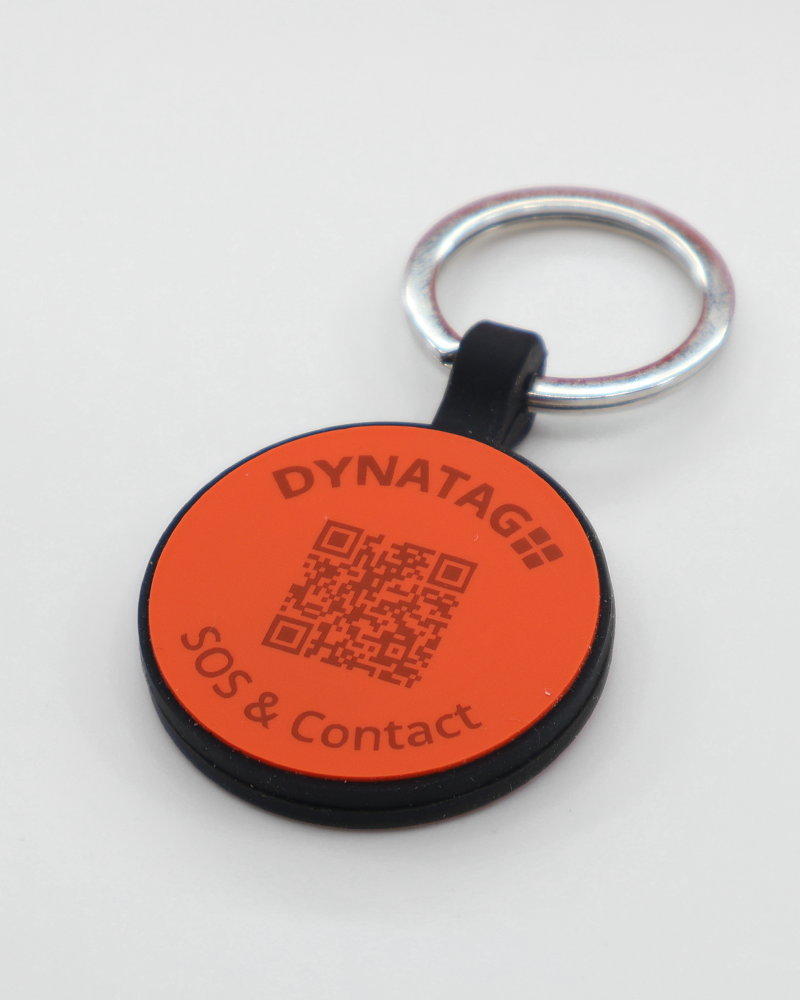 Hundemarke SOS "Knochen" Silikon Rot