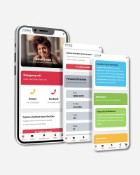 Emergency wristband with QR code and silicone wristband