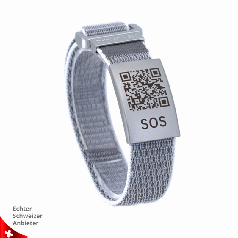 SOS textile emergency bracelet Black