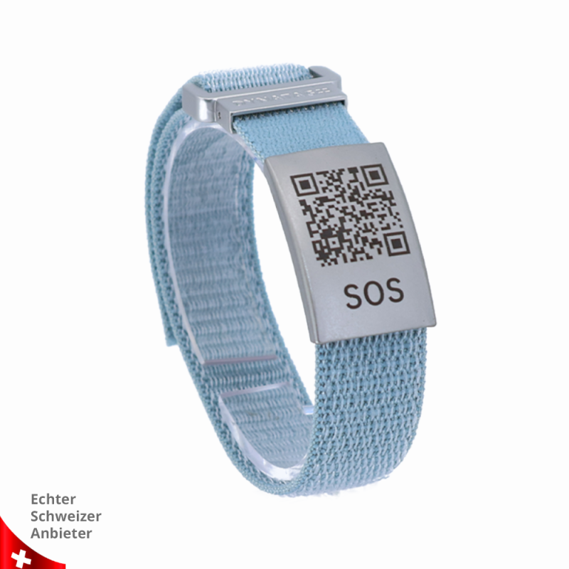 SOS textile emergency bracelet Black