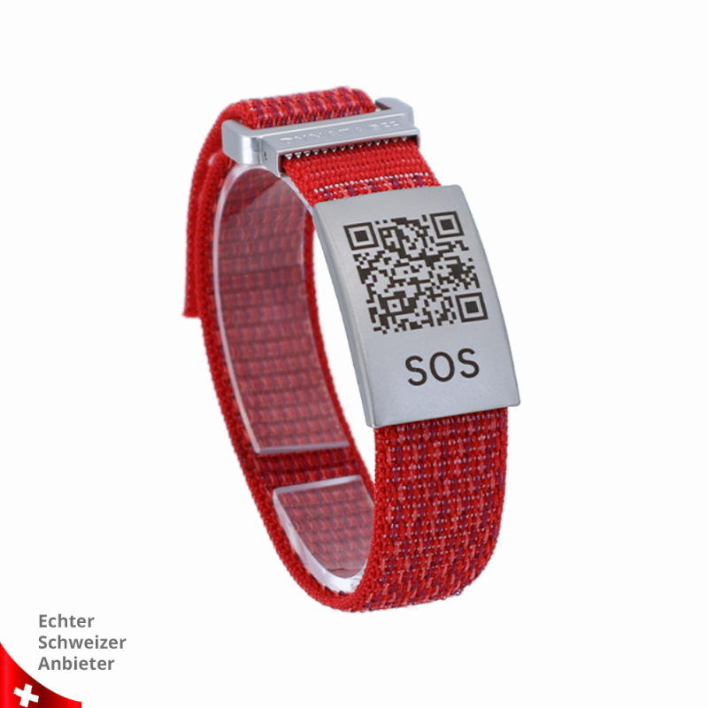 SOS Bracelet Textile with QR Code | Emergency Bracelet | DynaTag