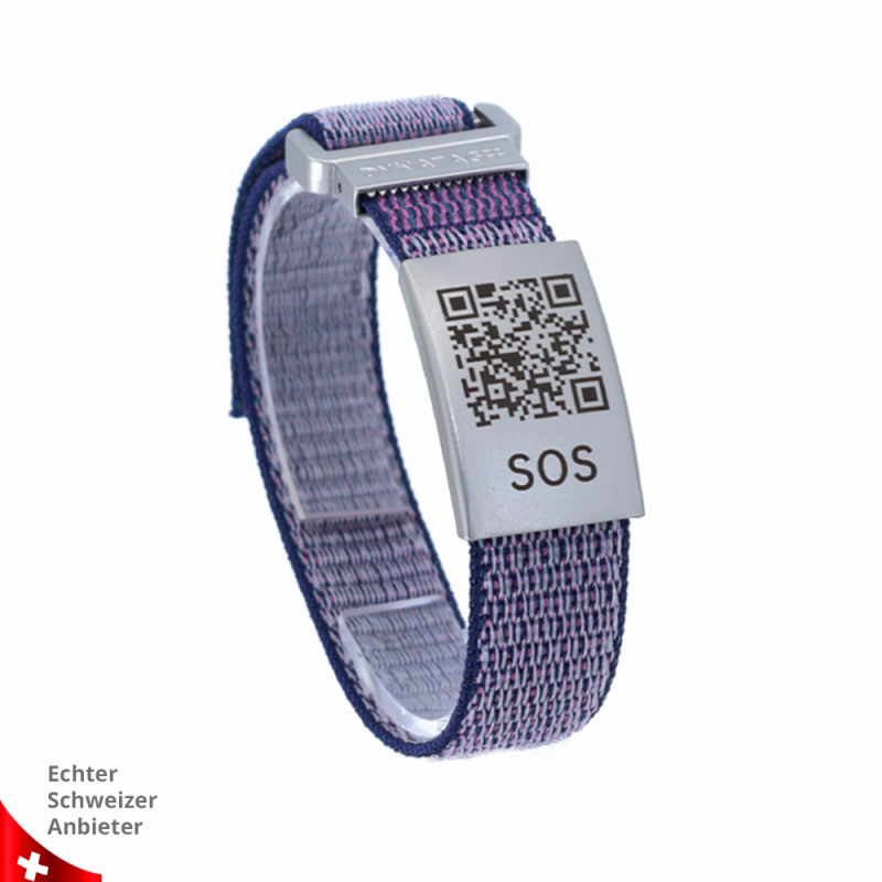 SOS textile emergency bracelet Black