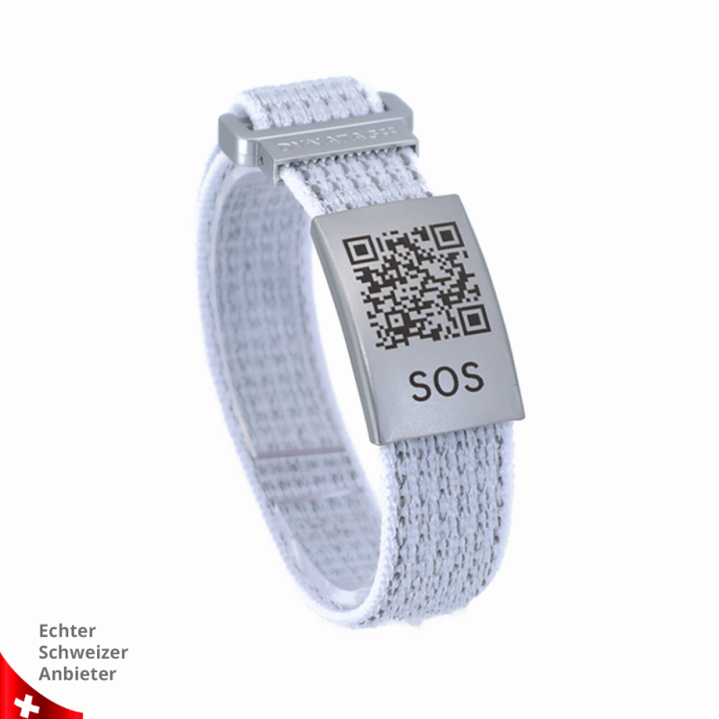 SOS textile emergency bracelet Black