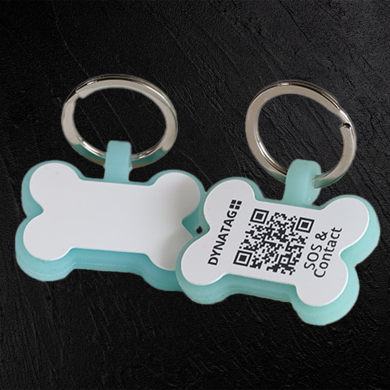 Pet-Tag SOS "Bone" Silicone Glow Green