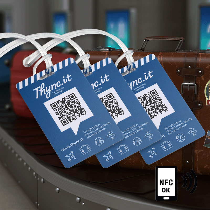 kofferlabel met QR en NFC | DynaTag