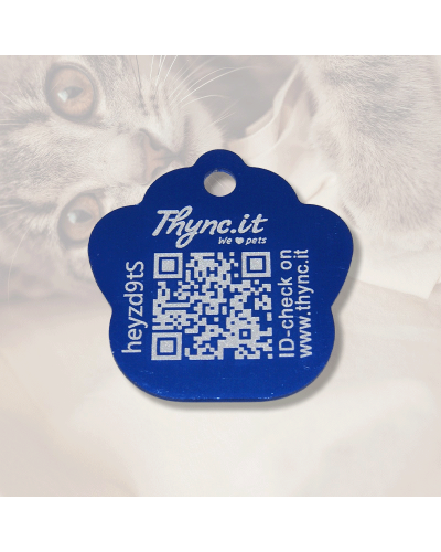 SOS Dierenpenning "Pootafdruk" Aluminium Blauw SOS Dierenpenning "Pootafdruk" Aluminium Blauw