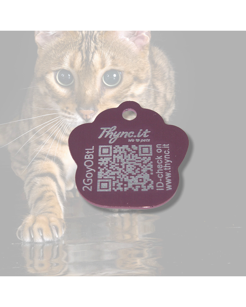 SOS-dierenpenning "Pootafdruk" Aluminium Roze