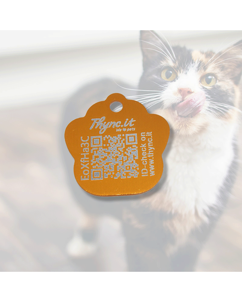 Pet Tag  "Paw" Alu Golden