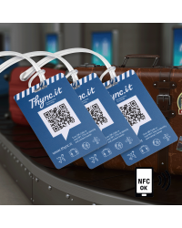 Digital luggage tag with QR code and NFC – 3-pack