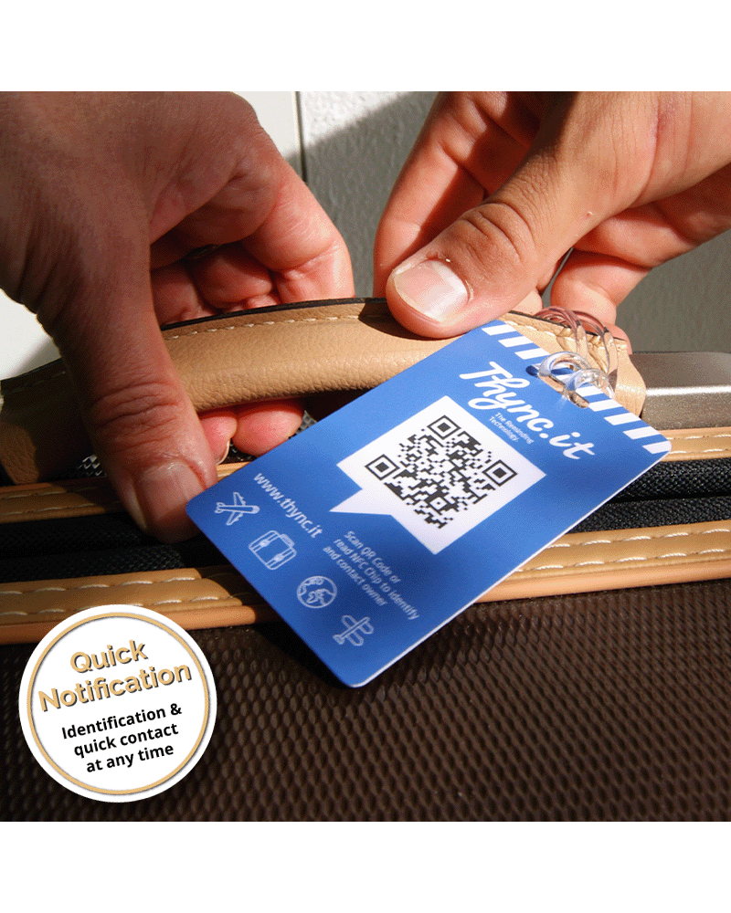 SOS Gepäckanhänger mit QR-Code / NFC Chip - Fünferpack