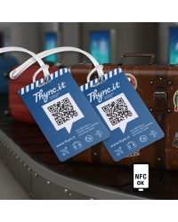 Digital luggage tag with QR code and NFC – twin pack