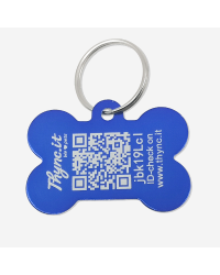 Dog tag bone shape aluminum – QR code pet ID with online profile