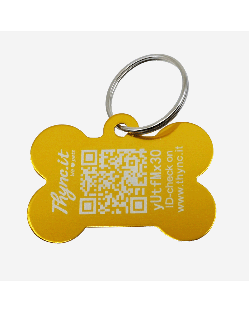 DogTag  "Bone" Aluminium Orange