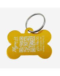 DogTag  "Bone" Aluminium Orange