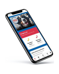 Hundemarke Knochenform Aluminium Rosa – QR-Code Tier-ID mit Online-Profil