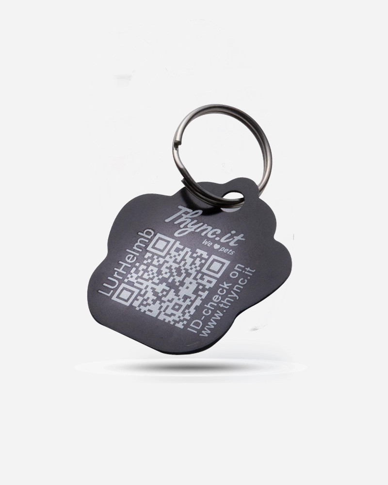 SOS-dierenpenning "Pootafdruk" Aluminium Zwart