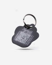 SOS-dierenpenning "Pootafdruk" Aluminium Zwart