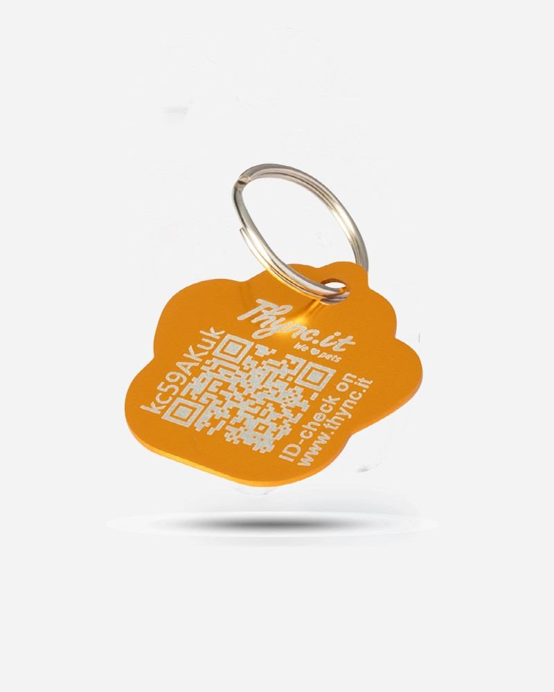 Pet Tag  "Paw" Alu Golden